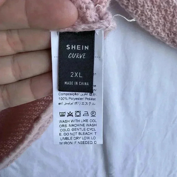 Women's Shein Pink Knit Crew Neck Sweater Size 2XL - Picture 2 of 4